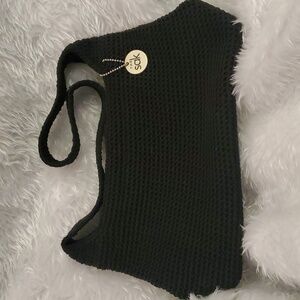 The Sak Black Crochet Shoulder Bag